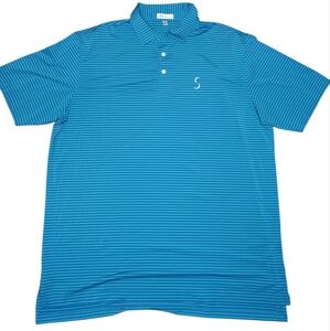 Very Nice Peter Millar XL Blue Stripped Shirt